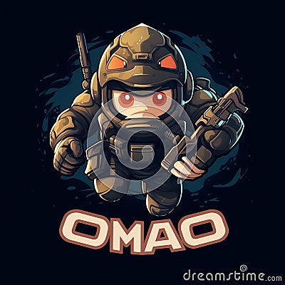 Funny Mishap-Prone Omega Ops Gaming Logo Stock Photo
