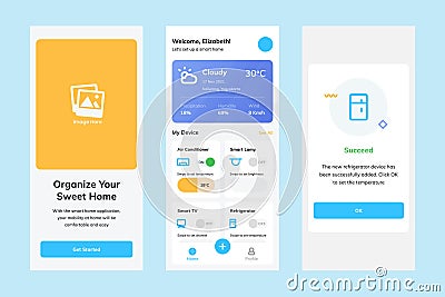 Smarthome App UI Design Vector Illustration