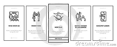 Introduction Speech Onboarding Icons Set Vector Vector Illustration