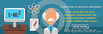 Introduction to quantum mechanics banner horizontal concept Vector Illustration