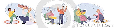 Introvert. Each individual has unique personality, whether introverted or extroverted Vector Illustration