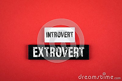 Introvert and Extrovert. Patterns of behavior, personalities, character and psychology concept Stock Photo