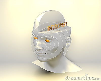 Introvert character type. Stock Photo
