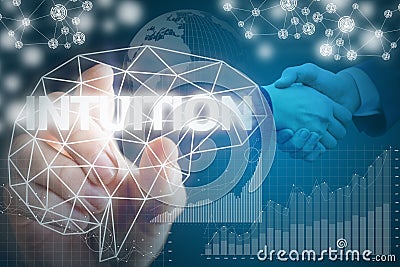 Intuition during profitable deals in business. Stock Photo