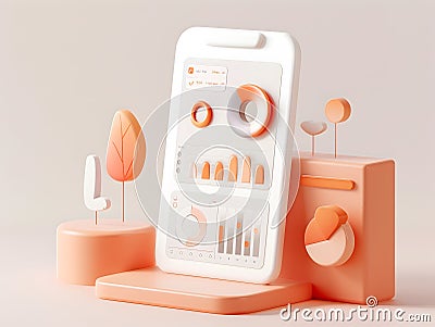 Intuitive Budgeting App with Clean Dashboard and Data Driven Insights Stock Photo
