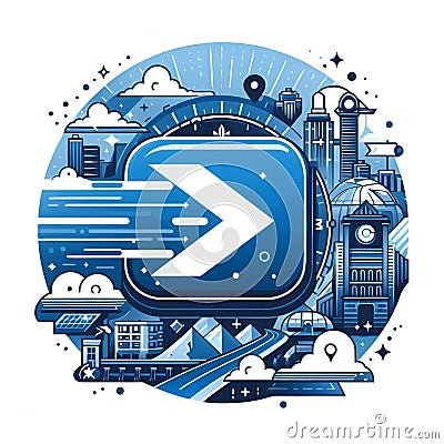 Intuitive Navigation: Blue Next Page Button, Generative AI. Stock Photo