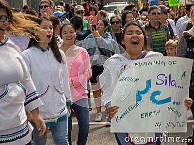 Inuit Protesters Speak Out in Ottawa Editorial Stock Photo
