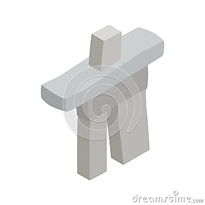 Inukshuk in Canada icon, isometric 3d style Vector Illustration