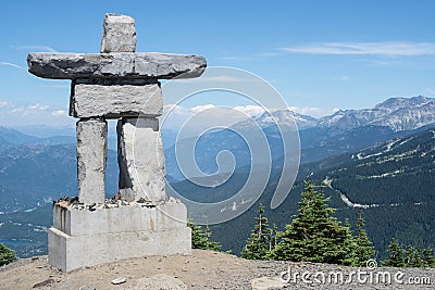 Inukshuk on Whistler Mountain Stock Photo