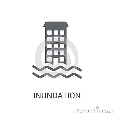 Inundation icon. Trendy Inundation logo concept on white background from Insurance collection Vector Illustration