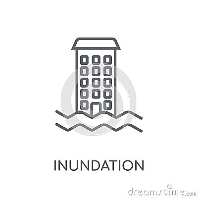 Inundation linear icon. Modern outline Inundation logo concept o Vector Illustration