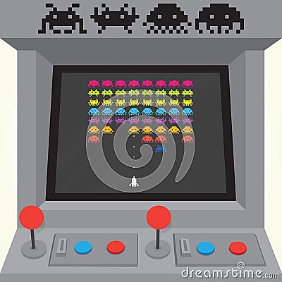 Invaders arcade machine Vector Illustration