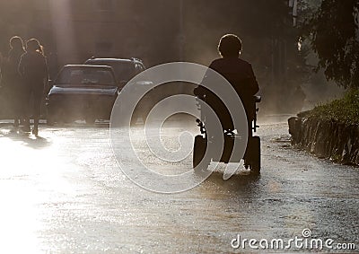 Invalid in the Rain Stock Photo