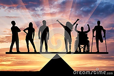 Concept equality of disabled people in society Editorial Stock Photo