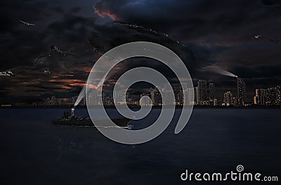 invasion of miami photo Stock Photo