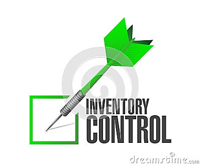 inventory control check dart sign concept Cartoon Illustration