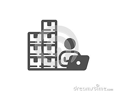 Inventory icon. Warehouse manager sign. Vector Vector Illustration