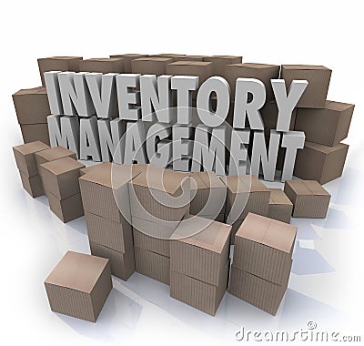 Inventory Management Words Logistic Supply Chain Control Boxes P Stock Photo