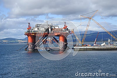 Oil Production Rig in Maintenance Editorial Stock Photo