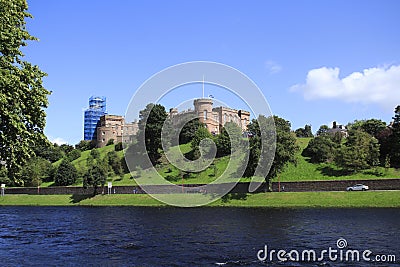 Inverness Castle about the river Ness in the Highlands Editorial Stock Photo