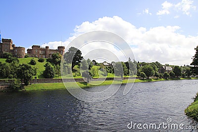Inverness Castle about the river Ness in the Highlands Editorial Stock Photo