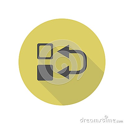 inversion sign long shadow icon. Simple glyph, flat vector of web icons for ui and ux, website or mobile application Stock Photo