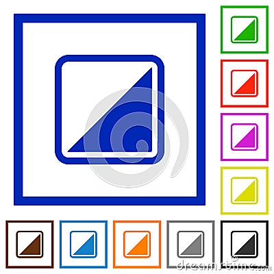 Invert object flat framed icons Stock Photo