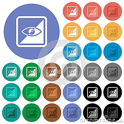 Invert object round flat multi colored icons Stock Photo