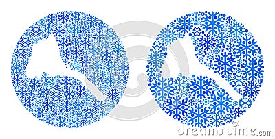 Inverted Circle Eritrea Map - Snow Mosaic with Empty Space Vector Illustration