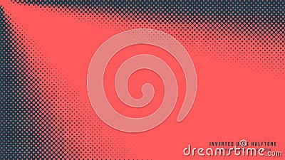 Inverted Dots Halftone Pattern Rays Border Vector Red Black Abstract Background Vector Illustration