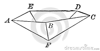 Inverted Pentagonal Pyramid vintage illustration Vector Illustration