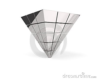 The inverted silver pyramid Stock Photo