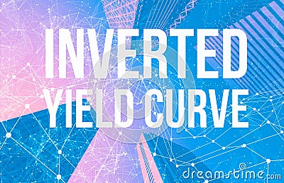 Inverted Yield Curve theme with abstract patterns and skyscrapers Stock Photo