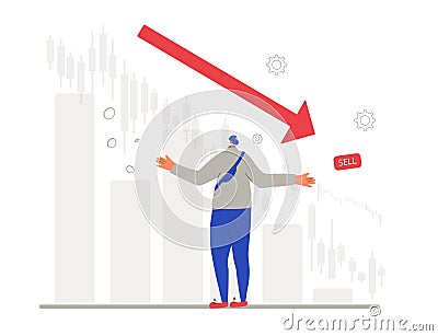 Invest in the company`s bonds. Stock market crash Vector Illustration