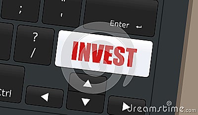Invest keyboard special key Vector Illustration