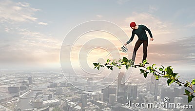 Invest right for better future . Mixed media Stock Photo