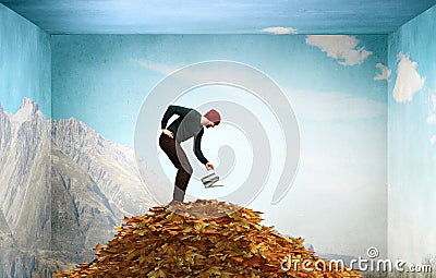 Invest right for better future . Mixed media Stock Photo