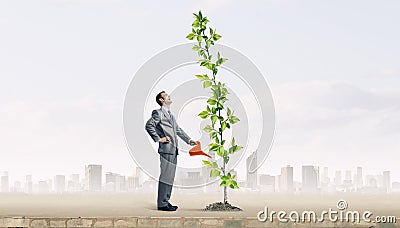 Invest right to get income . Mixed media Stock Photo