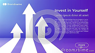 Invest in Yourself - Web Template in Trendy Colors. Vector Illustration