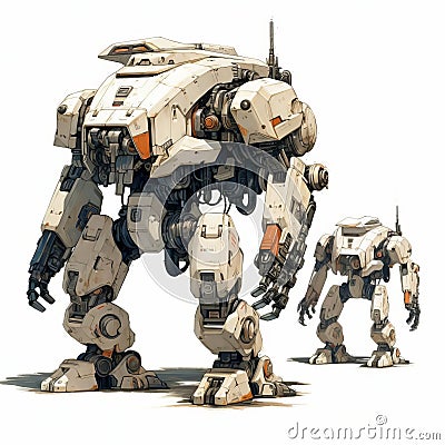 Investigating The Art Of Modular Robots And Mecha: A Visual Exploration Stock Photo