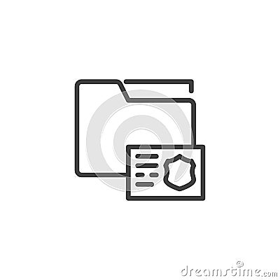 Investigations folder line icon Vector Illustration