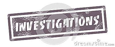 Investigations square grungy stamp Vector Illustration