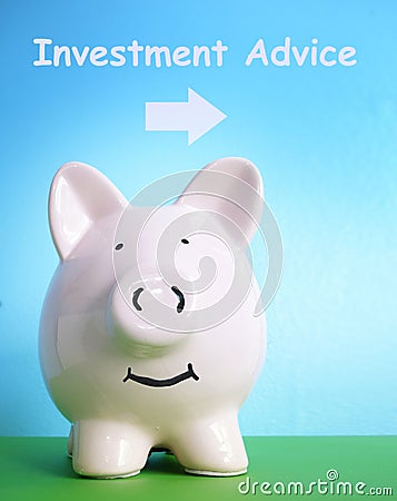 Investment advice piggy bank Stock Photo