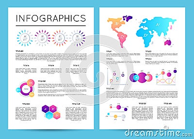 Investment analytics with various infographics Vector Illustration