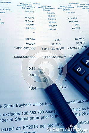 Investment concept, share holders annual report Stock Photo