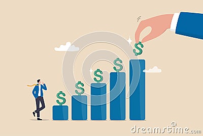 Investment dividends growth, increase profit and earning, passive income from stock market return, saving interest rate, capital Vector Illustration