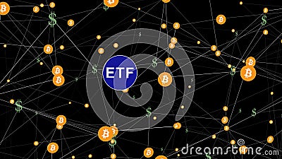 Investment fund new crypto investment opportunity in form of bitcoin etf dollar, combining stability of traditional investment Stock Photo