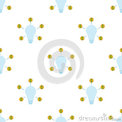 Investment fund seamless pattern. Search for brilliant idea, discover opportunity or benefit from idea. Long term investing Vector Illustration