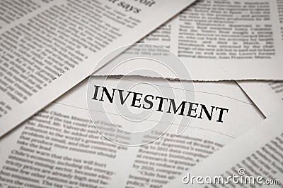 Investment headline Stock Photo