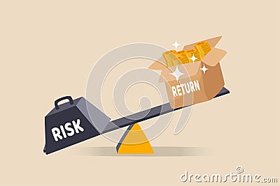 Investment high risk high expected return, investor risk appetite in securities and investment asset to get high reward concept, Stock Photo